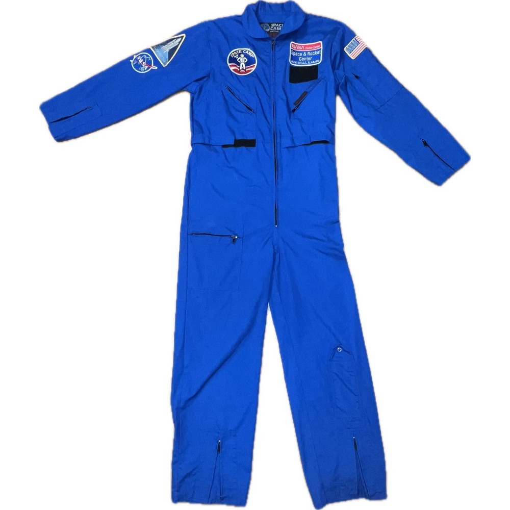 Authentic NASA Space Camp Jumpsuit 5 Patches Sz 18Y ~Adult‎ XS Shuttle Flag RARE